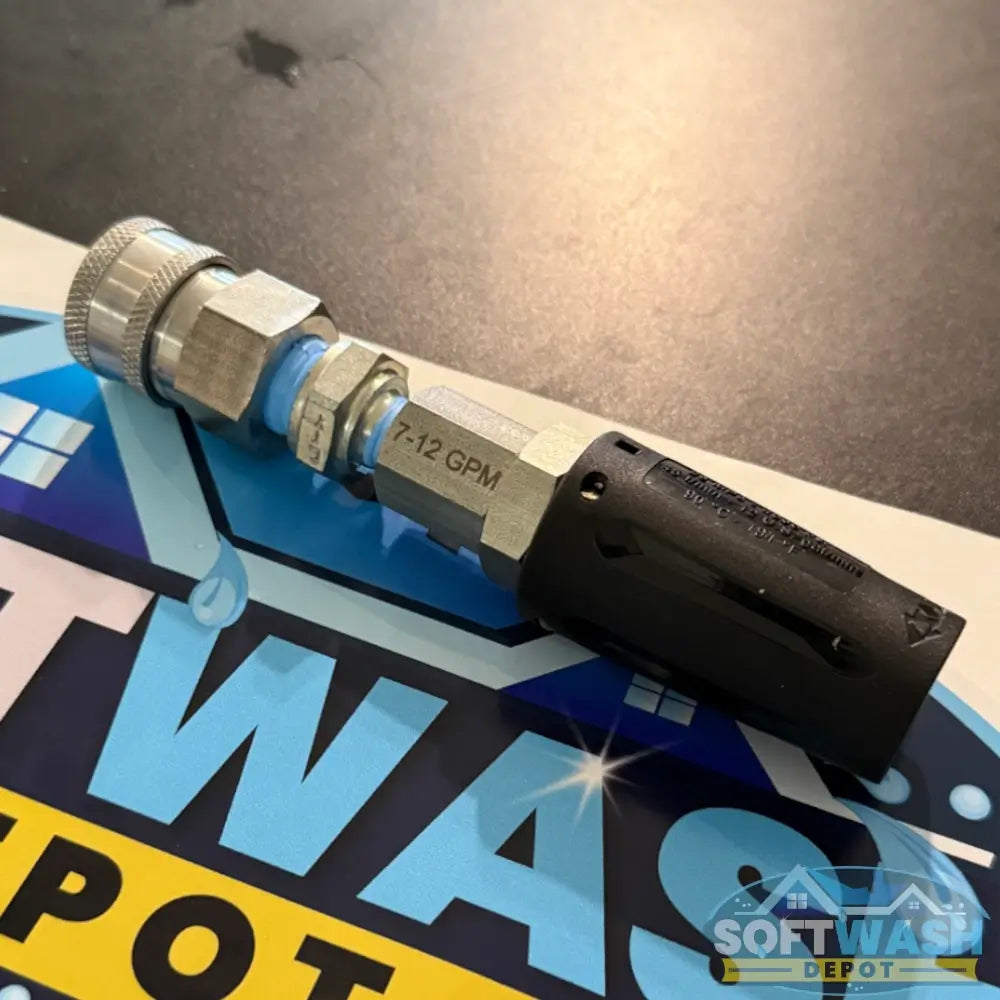 SWD stainless twist nozzle with 3/8" quick connect for ball valve. - Soft Wash Depot