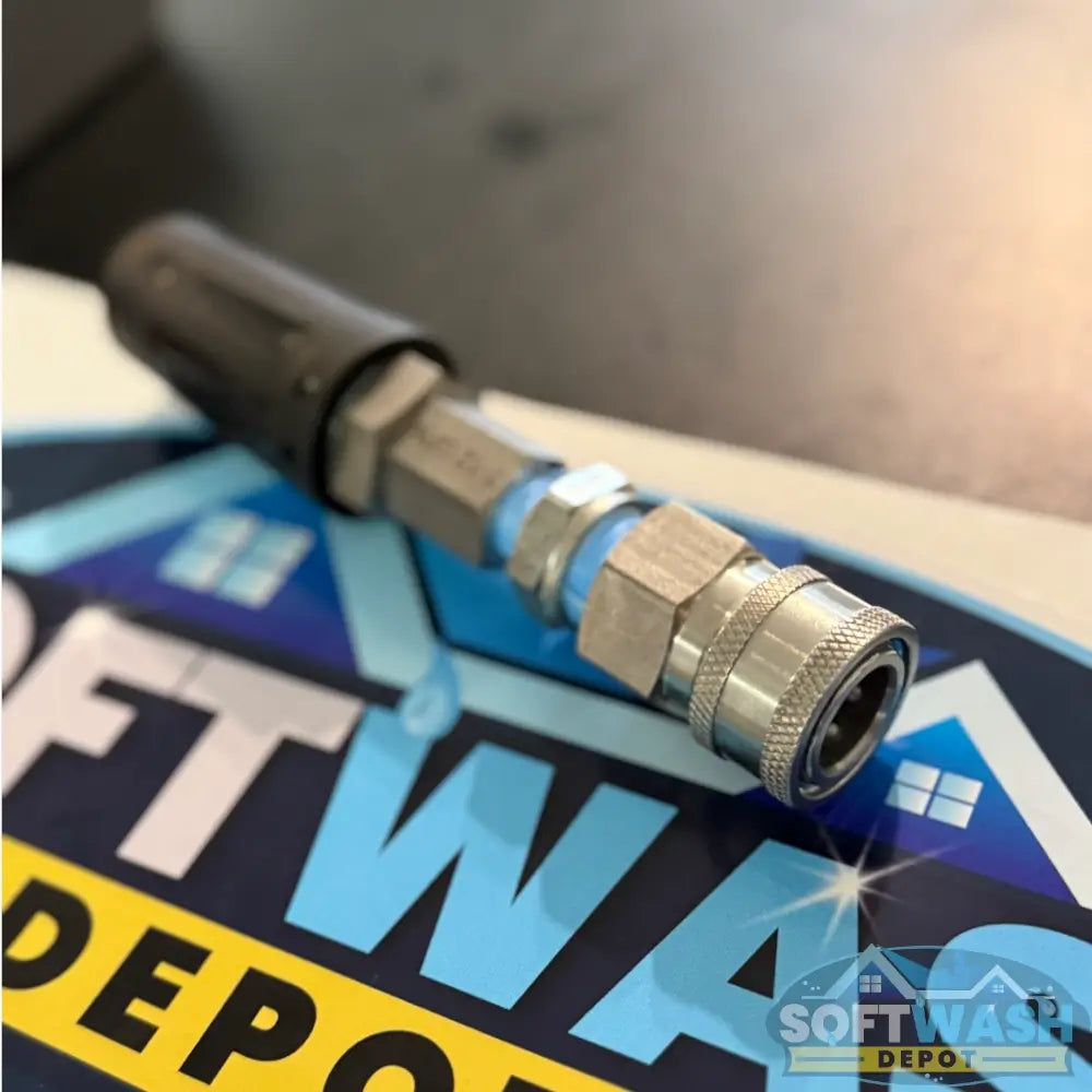 SWD stainless twist nozzle with 3/8" quick connect for ball valve. - Soft Wash Depot
