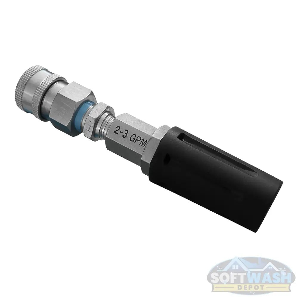 SWD stainless twist nozzle with 3/8" quick connect for ball valve. - Soft Wash Depot