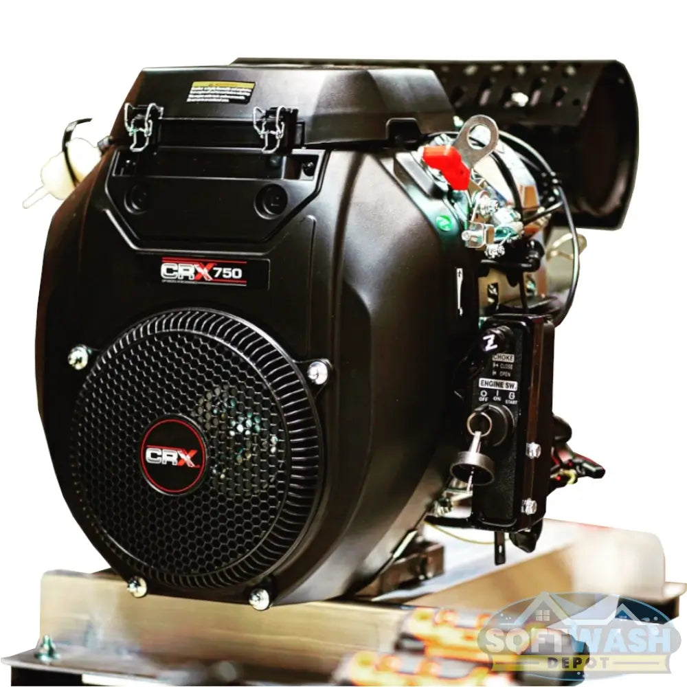 Professional Soft Wash Depot MGD-8040CG pressure washer featuring a CRX 750cc commercial engine, General Pump TSF2021, gear drive system, and 8 GPM at 4,000 PSI cleaning performance. - Soft Wash Depot
