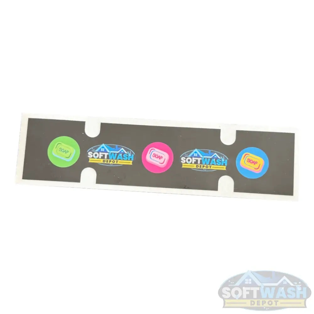Soft Wash Depot Soft Wash Mixing Manifolds, Valves & Downstream Manifold Replacement Stickers - Replacement label set for marking mix ratios and valve settings on soft wash systems - Soft Wash Depot.