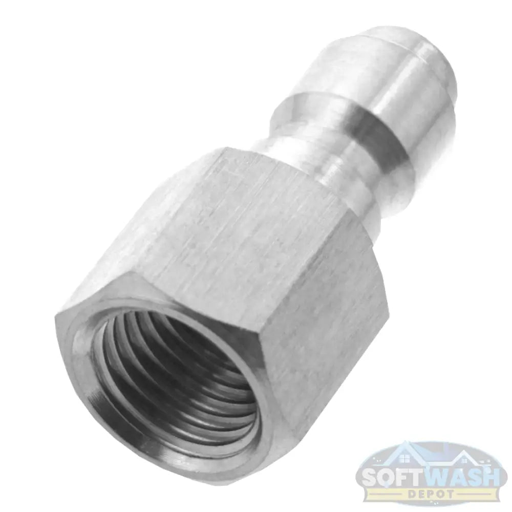Stainless Steel 1/4" Quick Connect Plug x 1/4" FPT