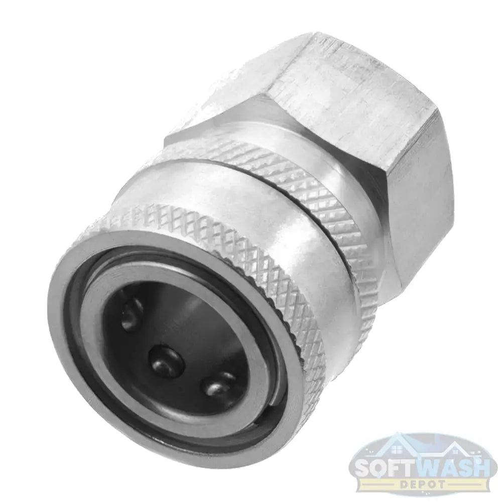 Stainless Steel 1/4" Quick Connect Socket x 1/4" FPT