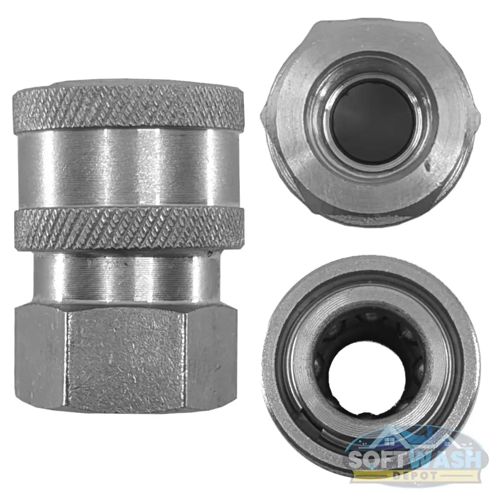 Stainless Steel 1/4" Quick Connect Socket x 1/4" FPT