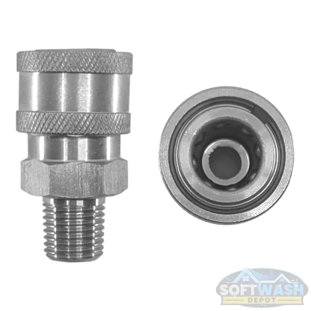 Stainless Steel 1/4" Quick Connect Socket x 1/4" MPT