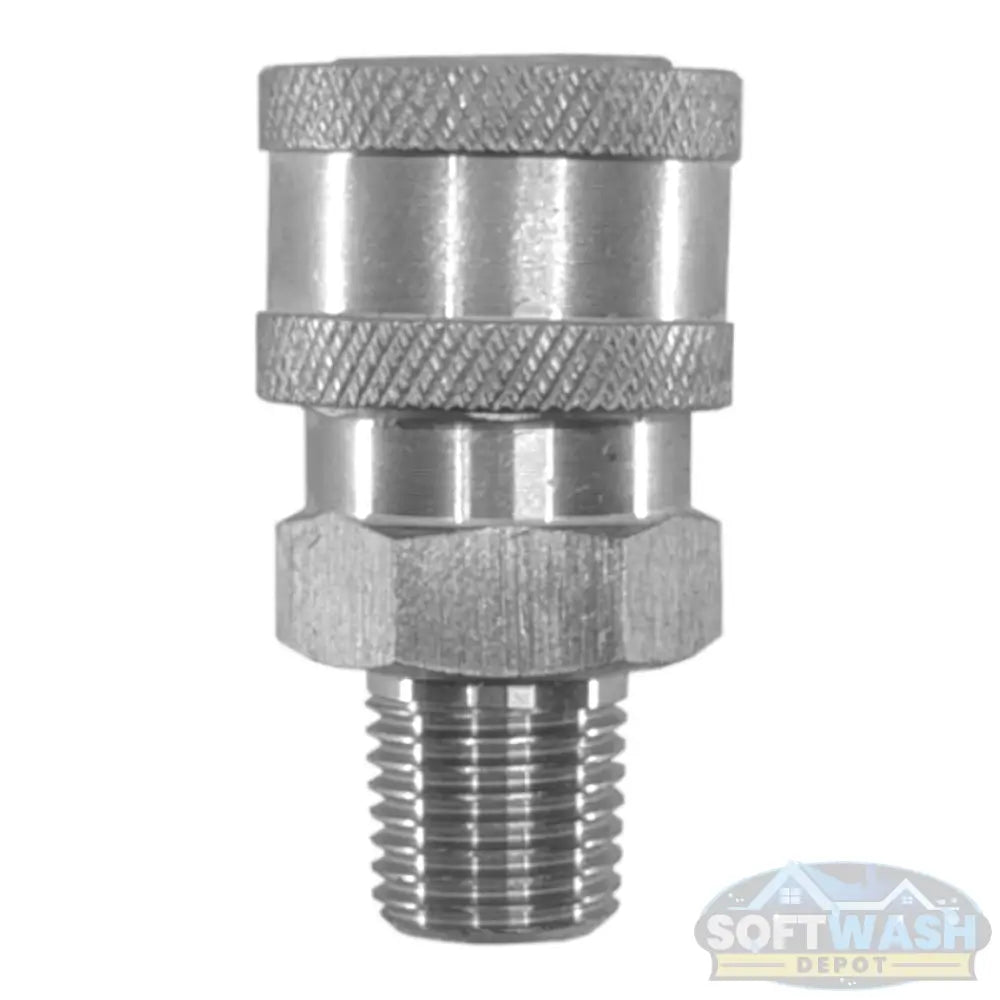 Stainless Steel 1/4" Quick Connect Socket x 1/4" MPT