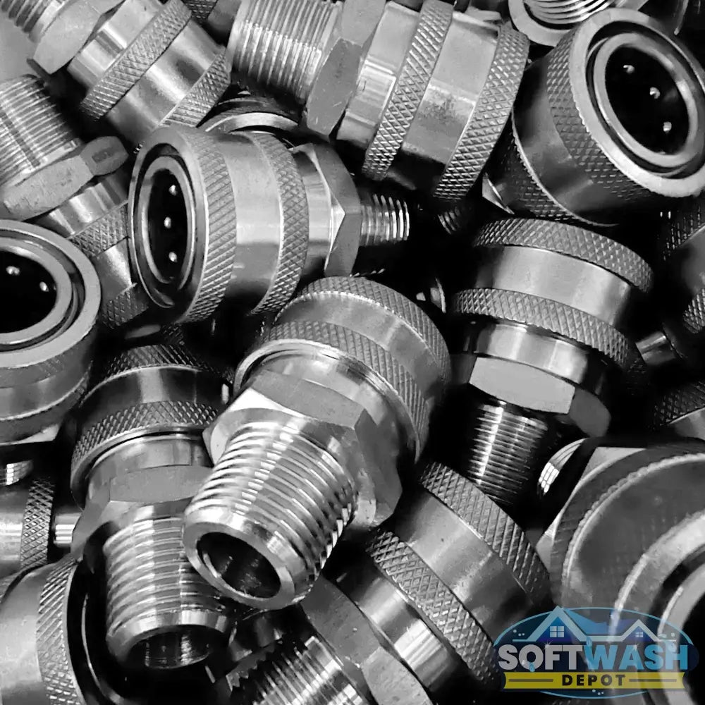 Stainless Steel 1/4" Quick Connect Socket x 1/4" MPT