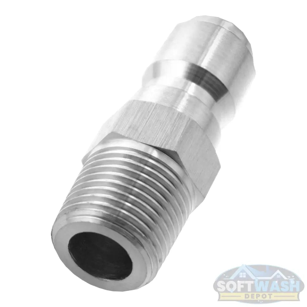 Stainless Steel 3/8" Quick Connect Plug x 3/8" MPT