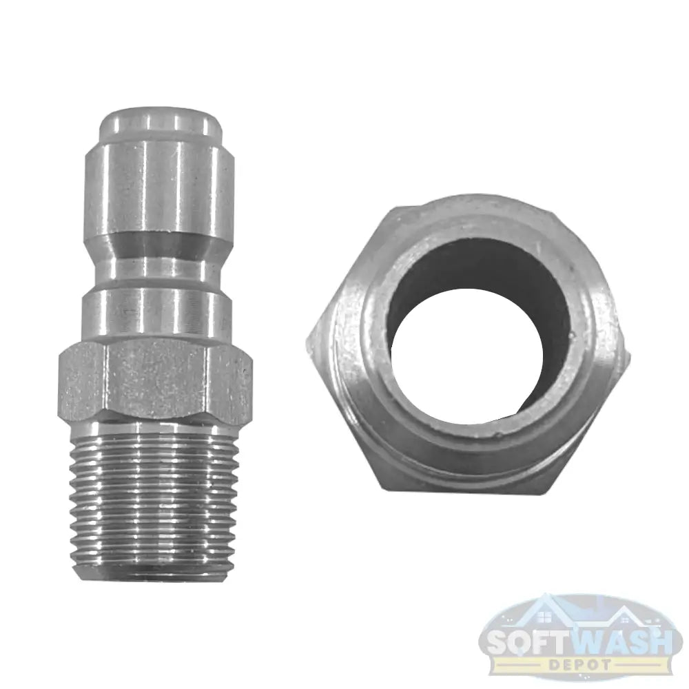 Stainless Steel 3/8" Quick Connect Plug x 3/8" MPT