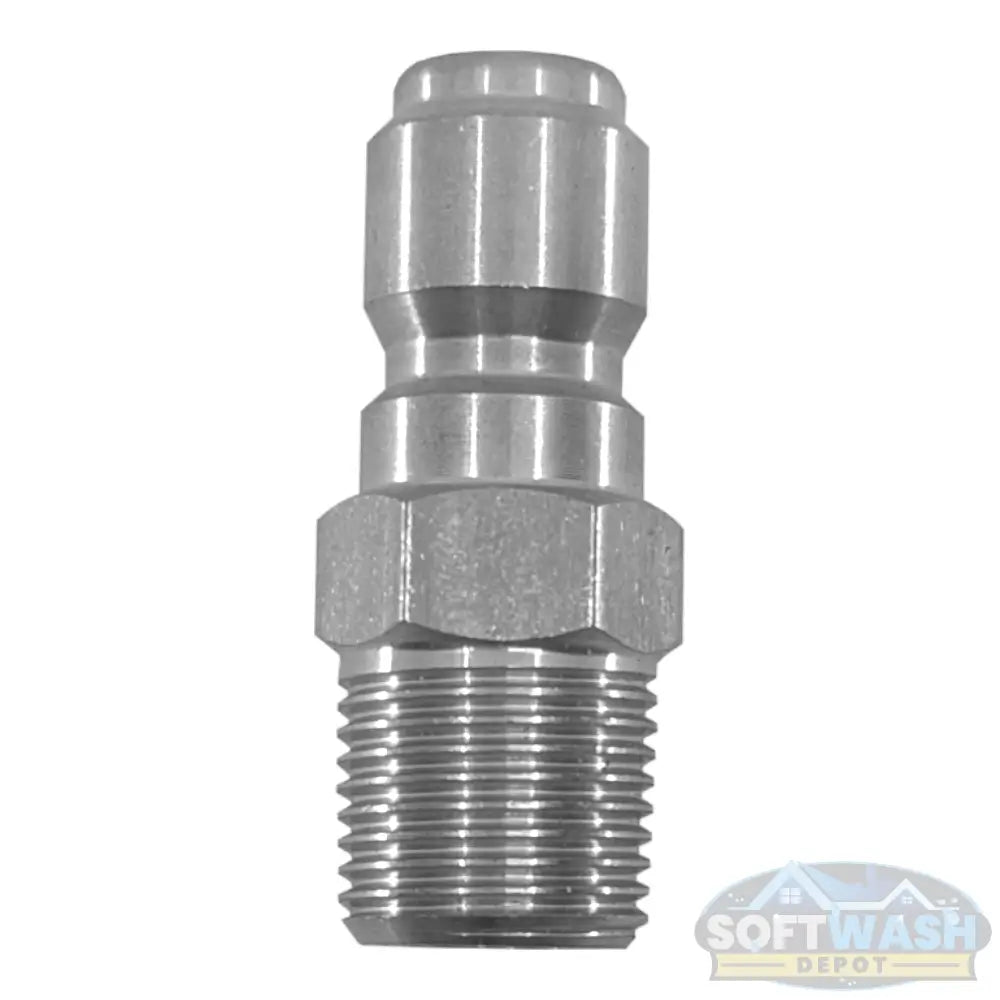 Stainless Steel 3/8" Quick Connect Plug x 3/8" MPT