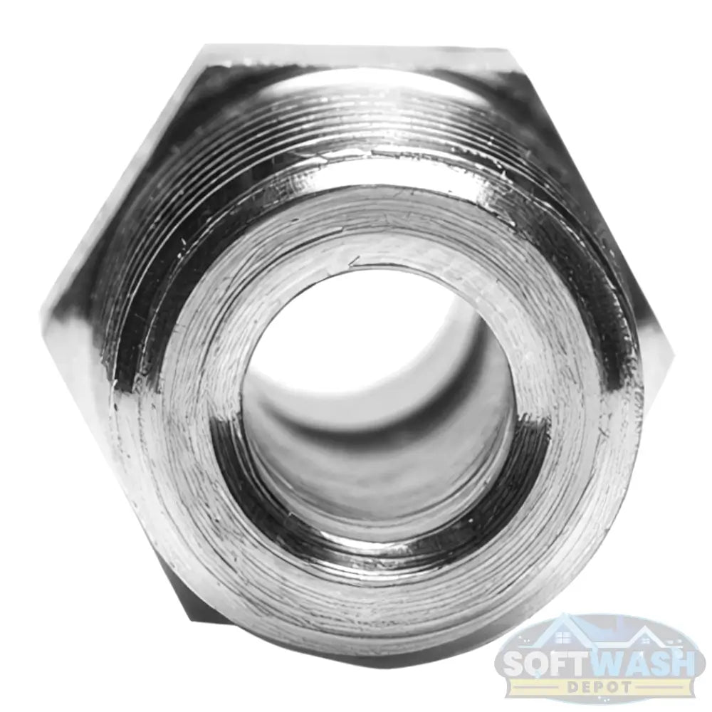 Stainless Steel 316 MPT x MPT Adapter Hex Nipple - high-pressure corrosion-resistant stainless fitting for connecting threaded pipe ends in soft wash and pressure wash systems - Soft Wash Depot.
