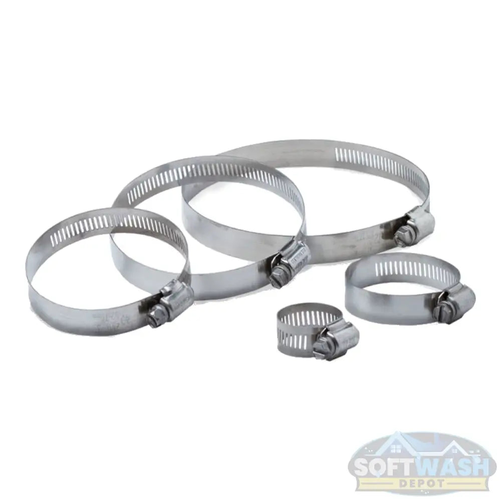 Stainless Steel Hose Clamps (1/4" - 2") - durable, corrosion-resistant clamps designed for secure hose connections in soft wash, pressure washing, and plumbing applications - Soft Wash Depot.
