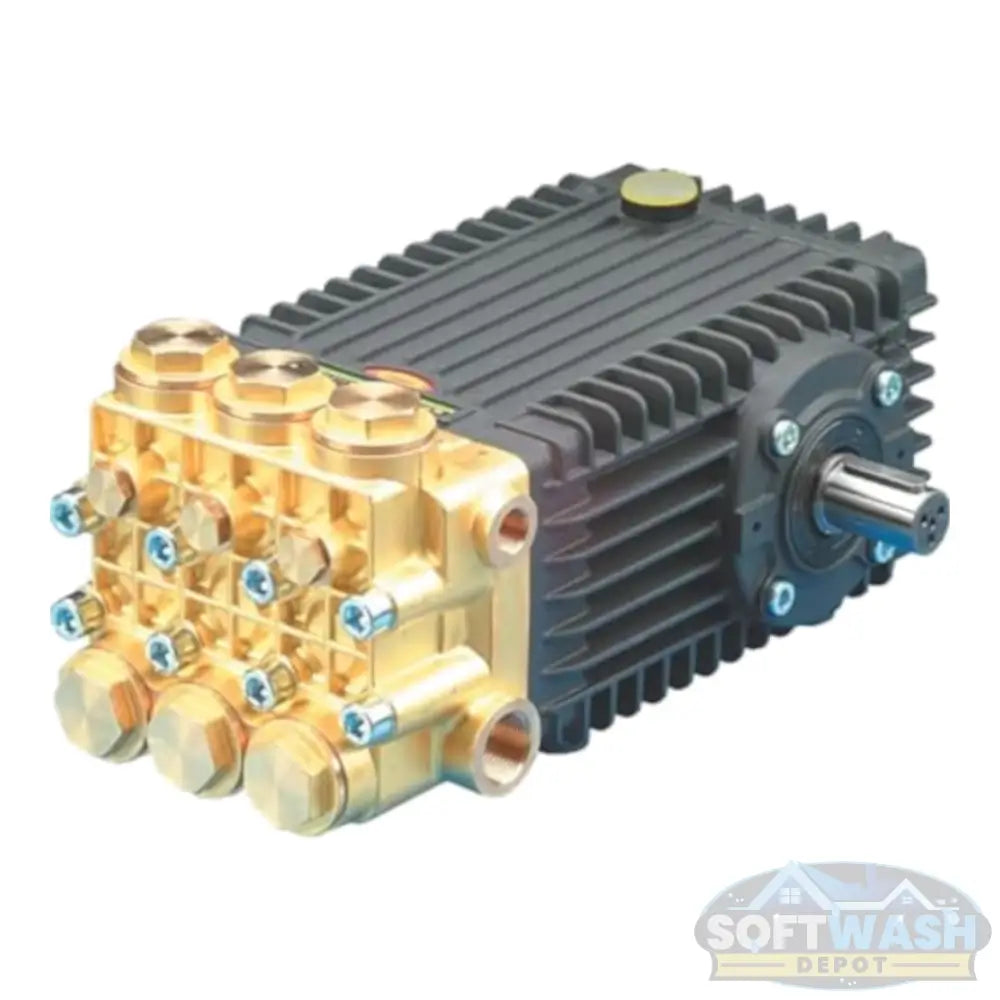 TSS1021 General Pump - 5.5 GPM at 3500 PSI triplex plunger pressure washer pump with brass manifold and heavy-duty construction - Soft Wash Depot.