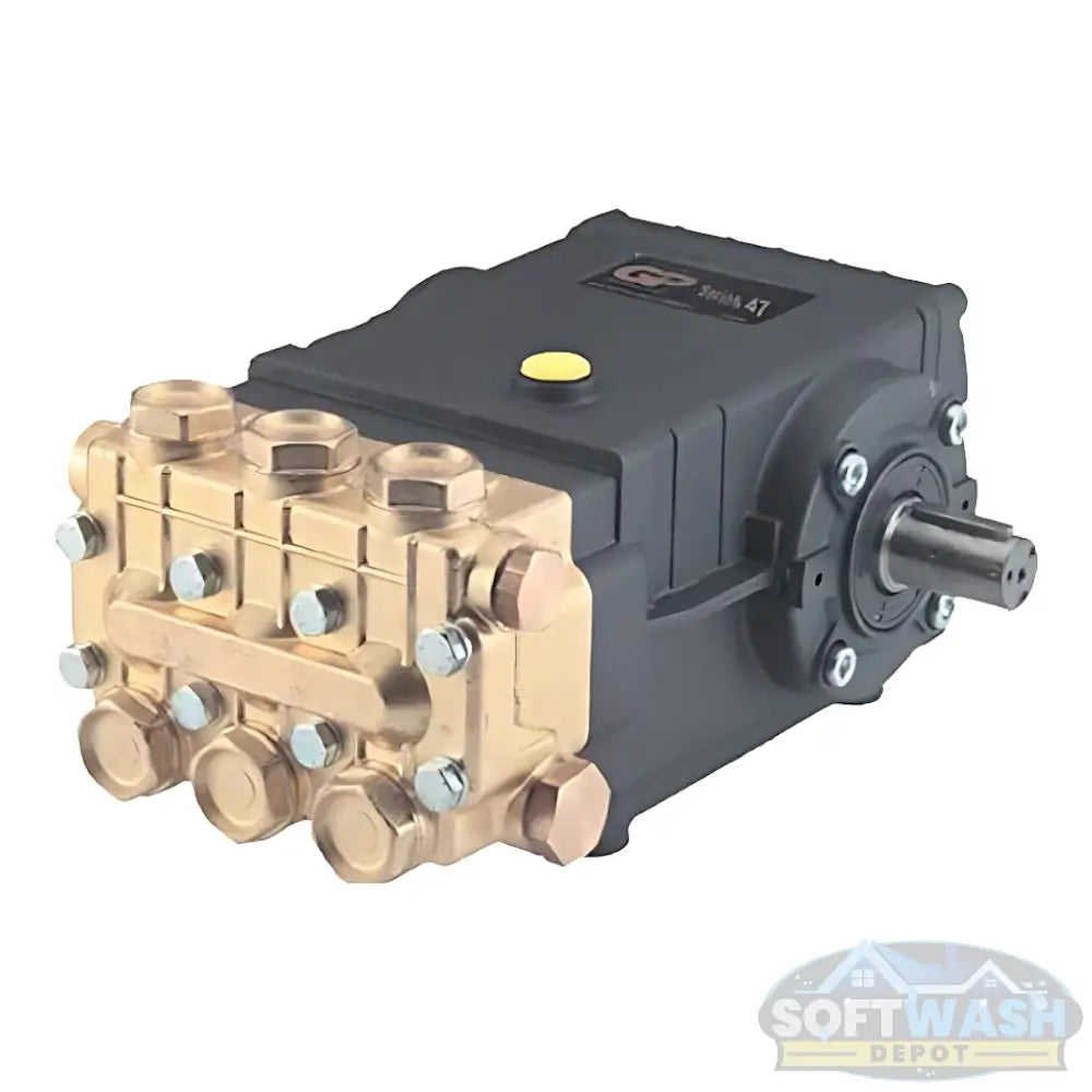 TSS1021 General Pump - 5.5 GPM at 3500 PSI triplex plunger pressure washer pump with brass manifold and heavy-duty construction - Soft Wash Depot.