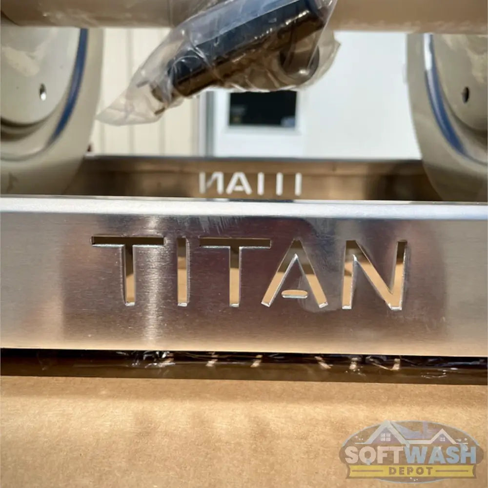 Titan 12" and 18" full frame aluminum and stainless steel manual hose reel with 1/2" manifold, durable corrosion-resistant reel for soft wash and pressure washing hoses - Soft Wash Depot.