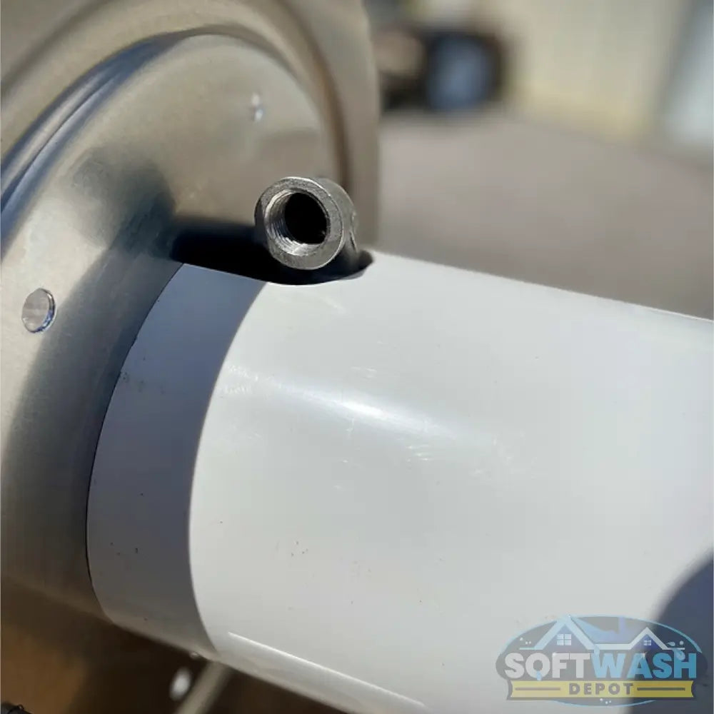 Titan 12" and 18" full frame aluminum and stainless steel manual hose reel with 1/2" manifold, durable corrosion-resistant reel for soft wash and pressure washing hoses - Soft Wash Depot.