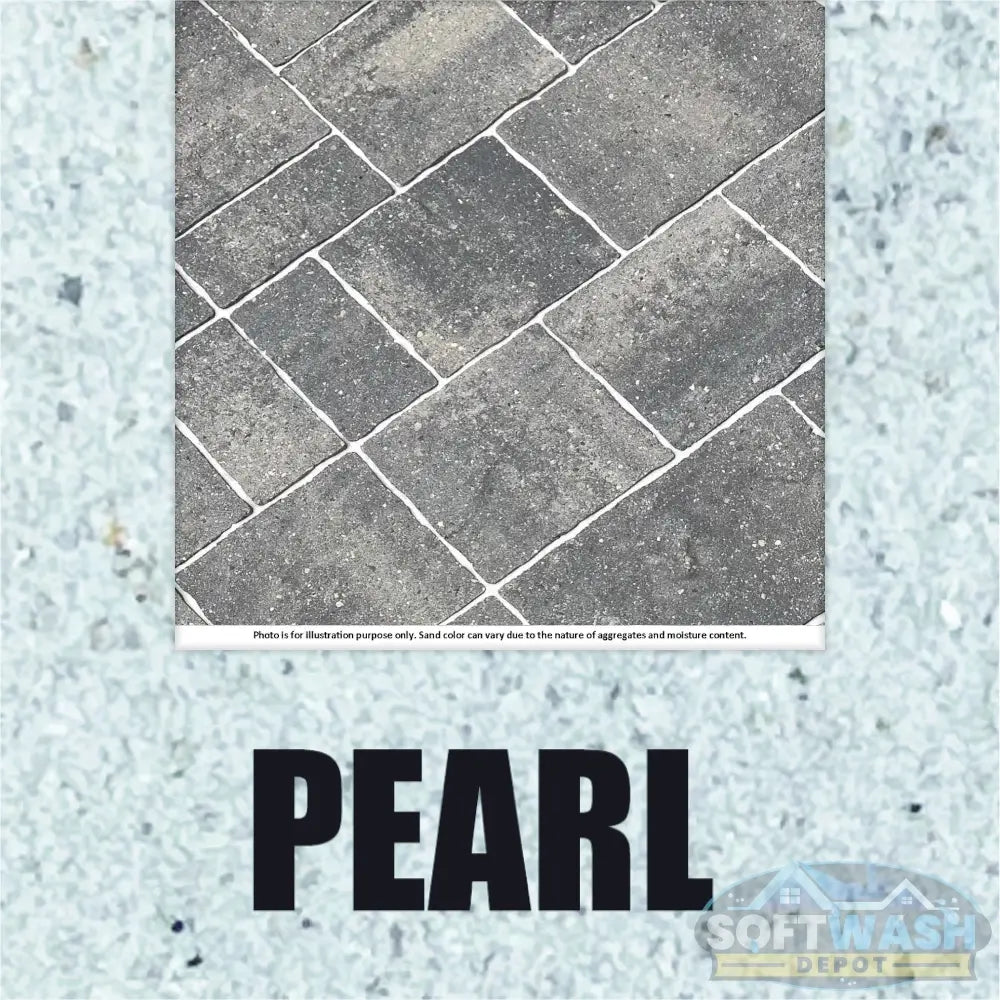 Trident Joint Sand for Segmental Pavement - 50 lb bag of washed, screened, and dried paver joint sand meeting ASTM C-144 standard, ideal for use with Surebond stabilizing sealers - available in Tan, Gray, Fieldstone, Platinum, Black, and Pearl - Soft Wash Depot product photo.