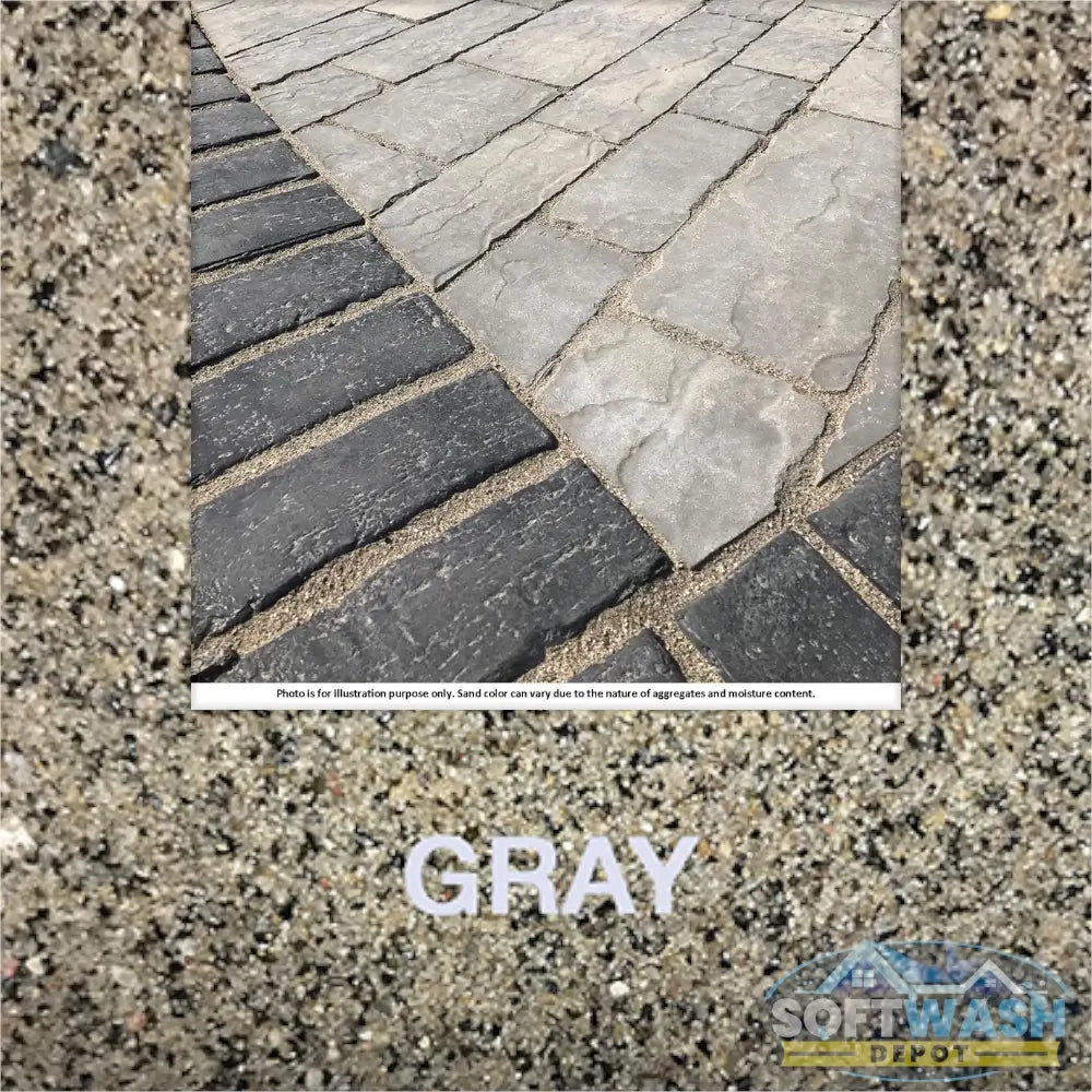 Trident Joint Sand for Segmental Pavement - 50 lb bag of washed, screened, and dried paver joint sand meeting ASTM C-144 standard, ideal for use with Surebond stabilizing sealers - available in Tan, Gray, Fieldstone, Platinum, Black, and Pearl - Soft Wash Depot product photo.