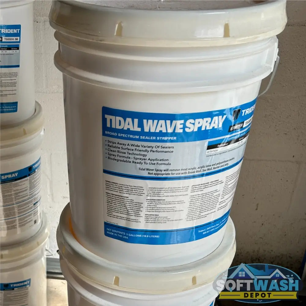 Trident Tidal Wave Sealer Stripper - professional-grade broad spectrum sealer and coating remover for pavers and concrete surfaces - 5-gallon bucket. - Soft Wash Depot