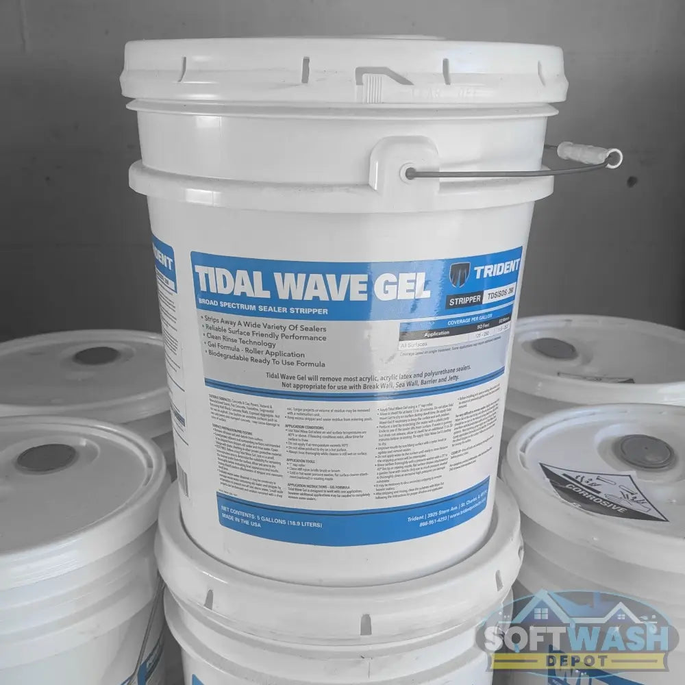 Trident Tidal Wave Sealer Stripper - professional-grade broad spectrum sealer and coating remover for pavers and concrete surfaces - 5-gallon bucket. - Soft Wash Depot
