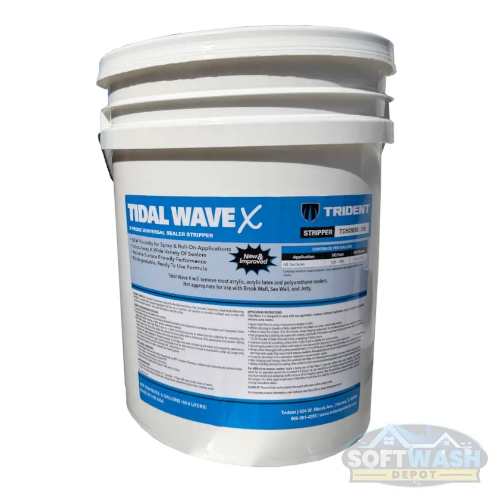 Trident Tidal Wave X Hybrid Sealer Remover for concrete and pavers – sprayable gel formula that removes acrylic and polyurethane sealers. - Soft Wash Depot