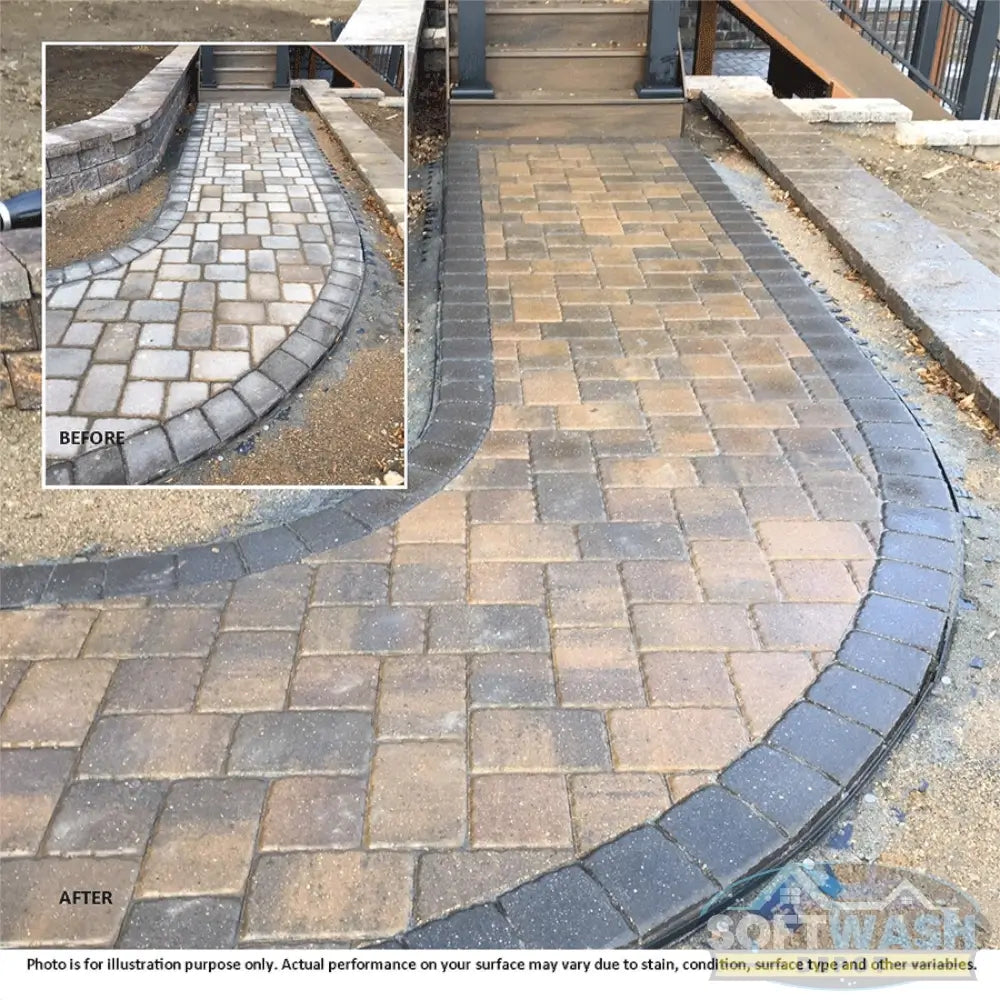 Trident White Water Cleaner - powerful efflorescence, salt, and mineral stain remover for concrete, pavers, and masonry surfaces - heavy-duty, acid-free formula compatible with all Trident sealers, featuring biodegradable chemistry and clean rinse technology. - Soft Wash Depot product photo.