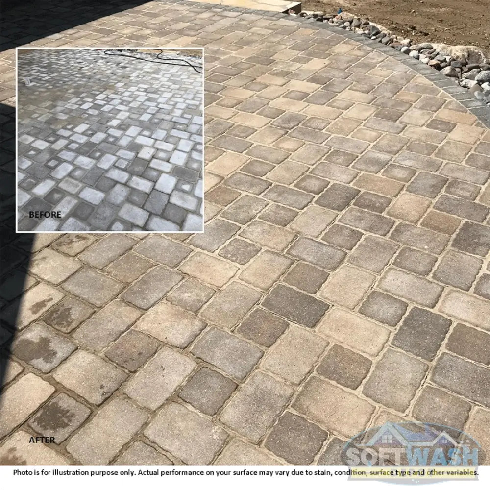 Trident White Water Cleaner - powerful efflorescence, salt, and mineral stain remover for concrete, pavers, and masonry surfaces - heavy-duty, acid-free formula compatible with all Trident sealers, featuring biodegradable chemistry and clean rinse technology. - Soft Wash Depot product photo.