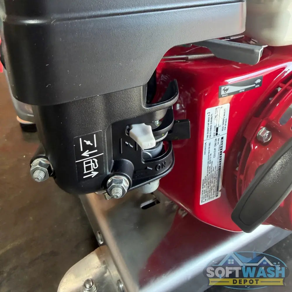 Professional-grade Udor Zeta-PP 42 VAGR3/4 diaphragm pump with Honda GX200 pull-start engine, delivering 10.5 GPM at 300 PSI. Features a durable anodized aluminum body, chemical-resistant polypropylene heads, stainless steel valves, and gear reduction drive-ideal for soft wash, agricultural spraying, and low-pressure chemical applications. - Soft Wash Depot