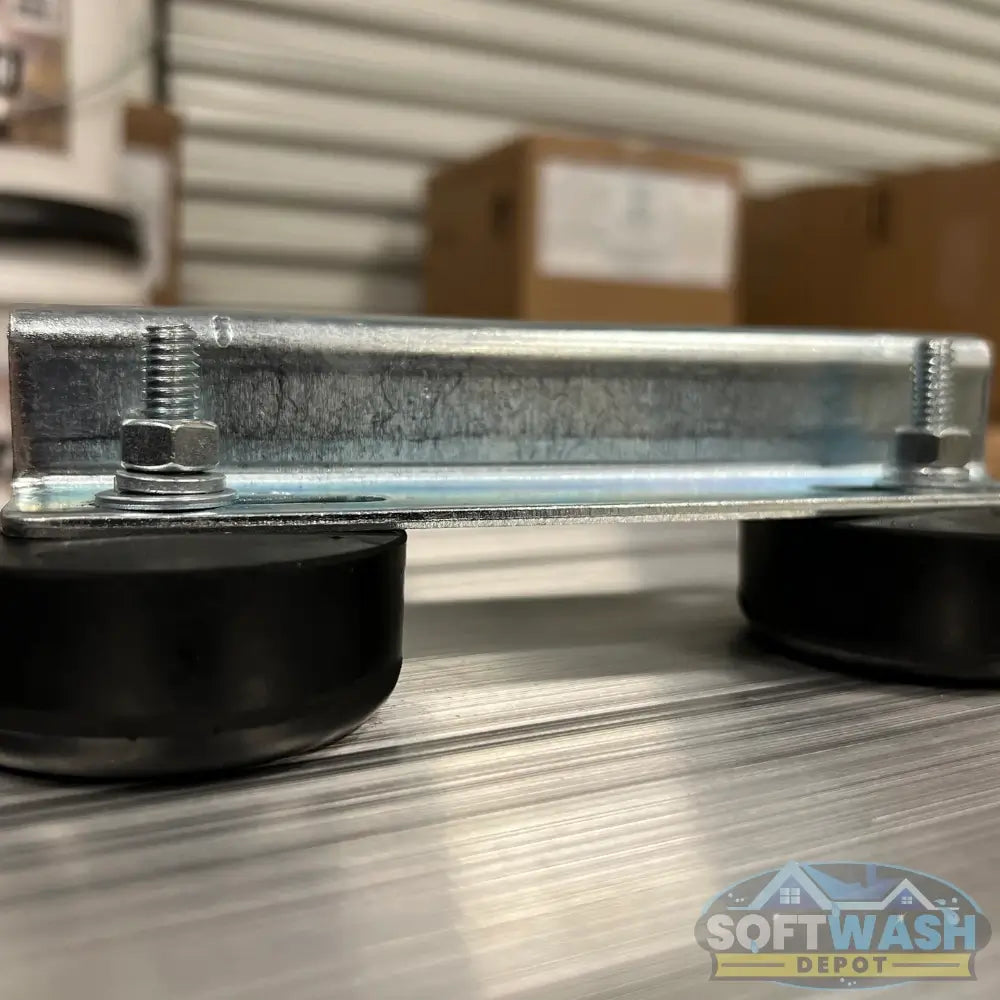 Universal pump support bracket with adjustable slots and rubber pads - Soft Wash Depot.