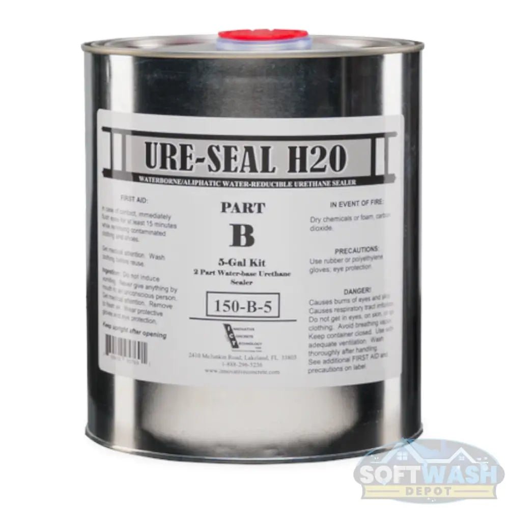 Ure-Seal H₂O - Clear Urethane Concrete Sealer (Gloss). Professional-grade water-based urethane sealer for pavers and concrete surfaces. Provides a high-gloss finish and long-lasting protection. No shipping available - Soft Wash Depot.