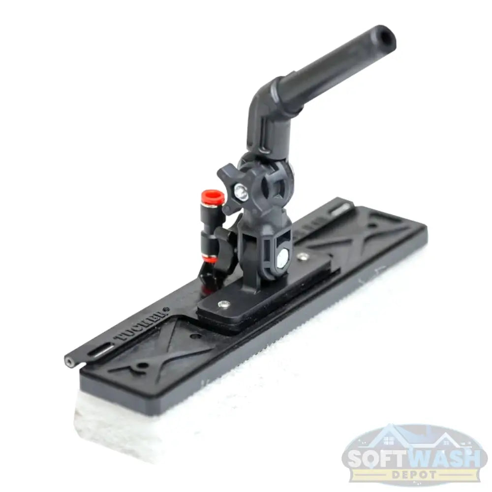 Tucker Alpha Scrubber water fed window cleaning brush with polyester pad and rinse bar. - Soft Wash Depot