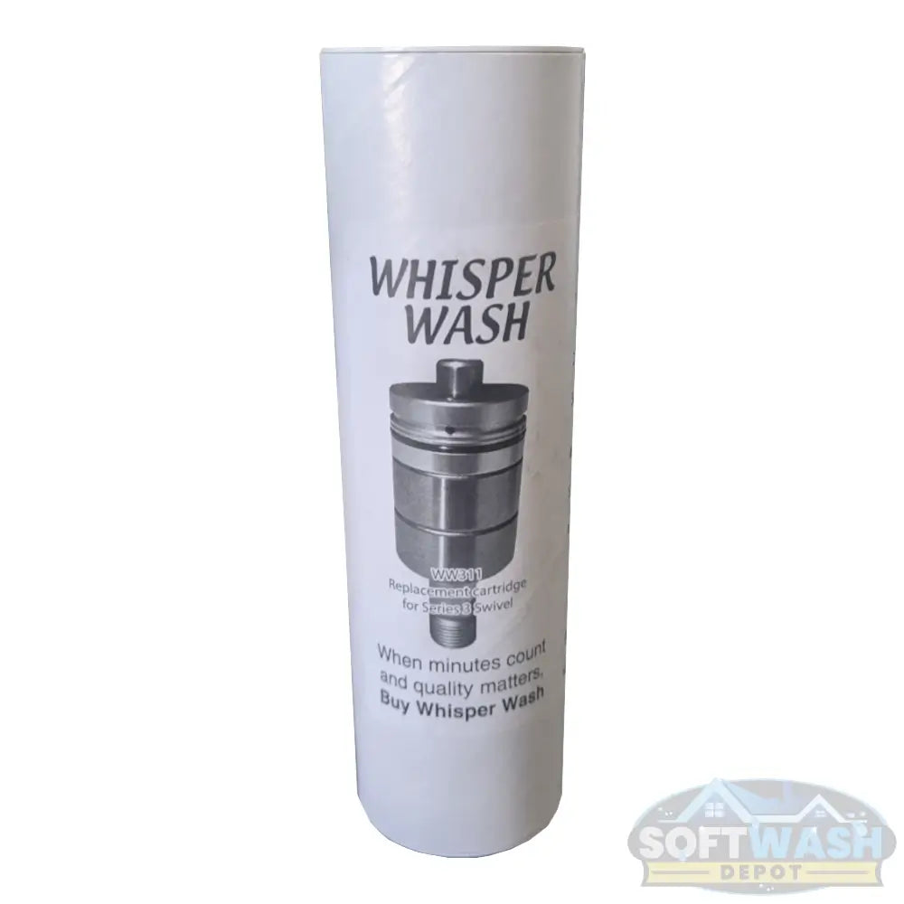 Whisper Wash Major Swivel Repair Kit showing stainless steel swivel assembly with red cap, O-rings, and threaded shaft for surface cleaner repair. - Soft Wash Depot