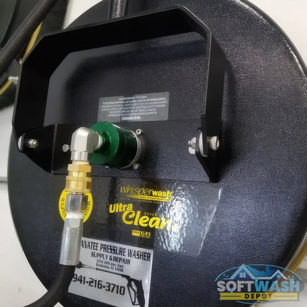 Whisper Wash Ultra Clean 16-inch surface cleaner with dual-handle bar and wheels, professional pressure washing attachment for driveways, sidewalks, and flat surfaces. - Soft Wash Depot