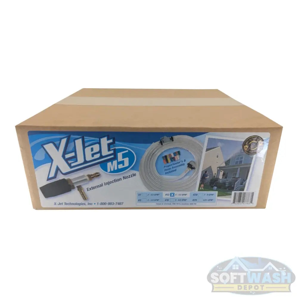 X-Jet M5 end-of-line injection system with twist nozzle for pressure washers in retail box. - Soft Wash Depot