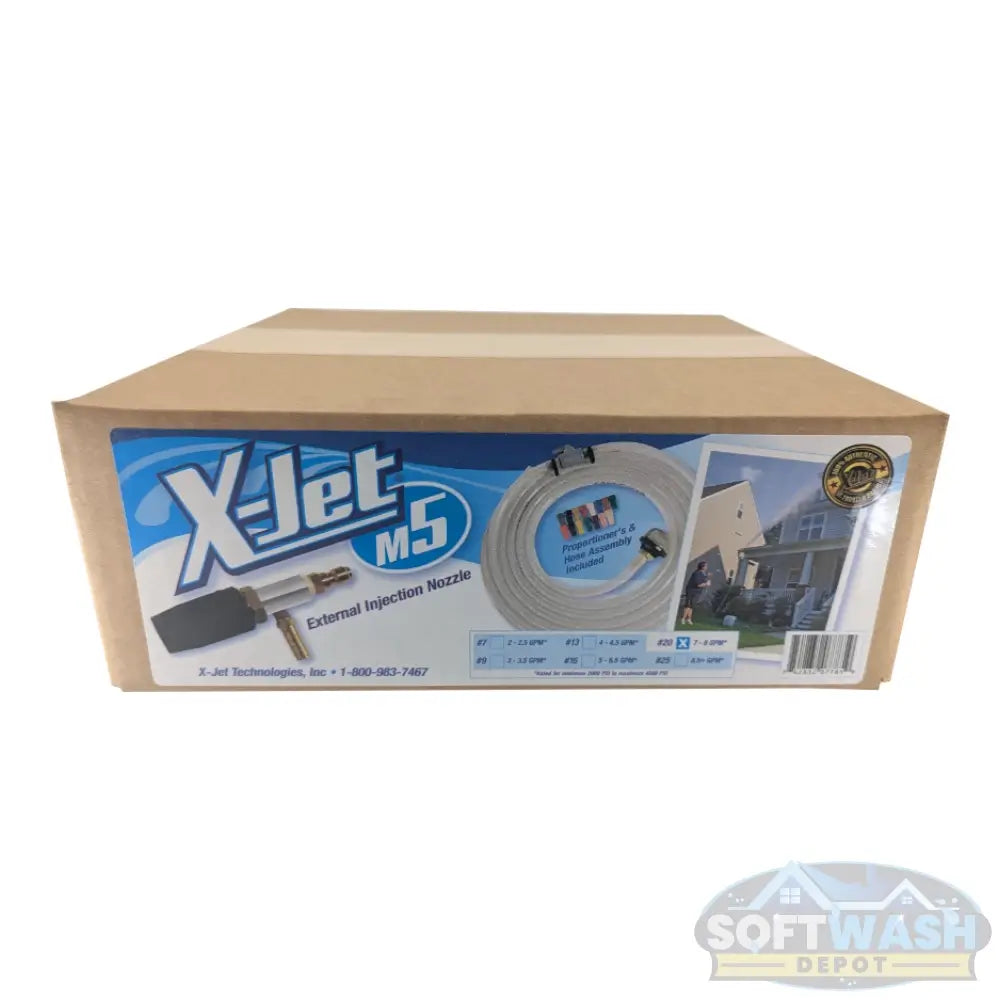 X-Jet M5 end-of-line injection system with twist nozzle for pressure washers in retail box. - Soft Wash Depot