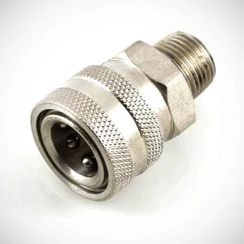 Stainless Steel 1/4" Quick Connect Socket x 1/4" MPT