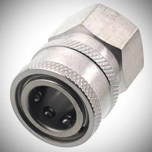 Stainless Steel 1/4" Quick Connect Socket x 1/4" FPT