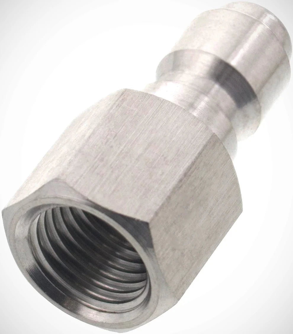 Stainless Steel 1/4" Quick Connect Plug x 1/4" FPT