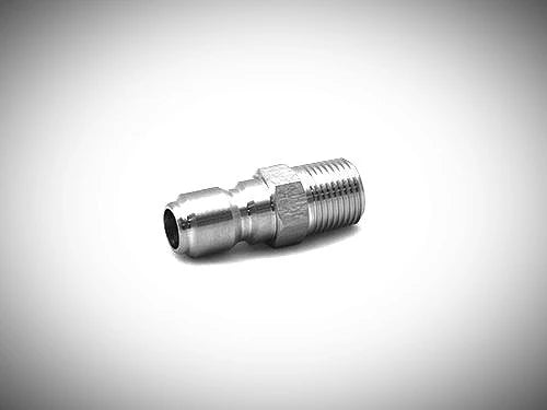 Stainless Steel 1/4" Quick Connect Plug x 1/4" MPT