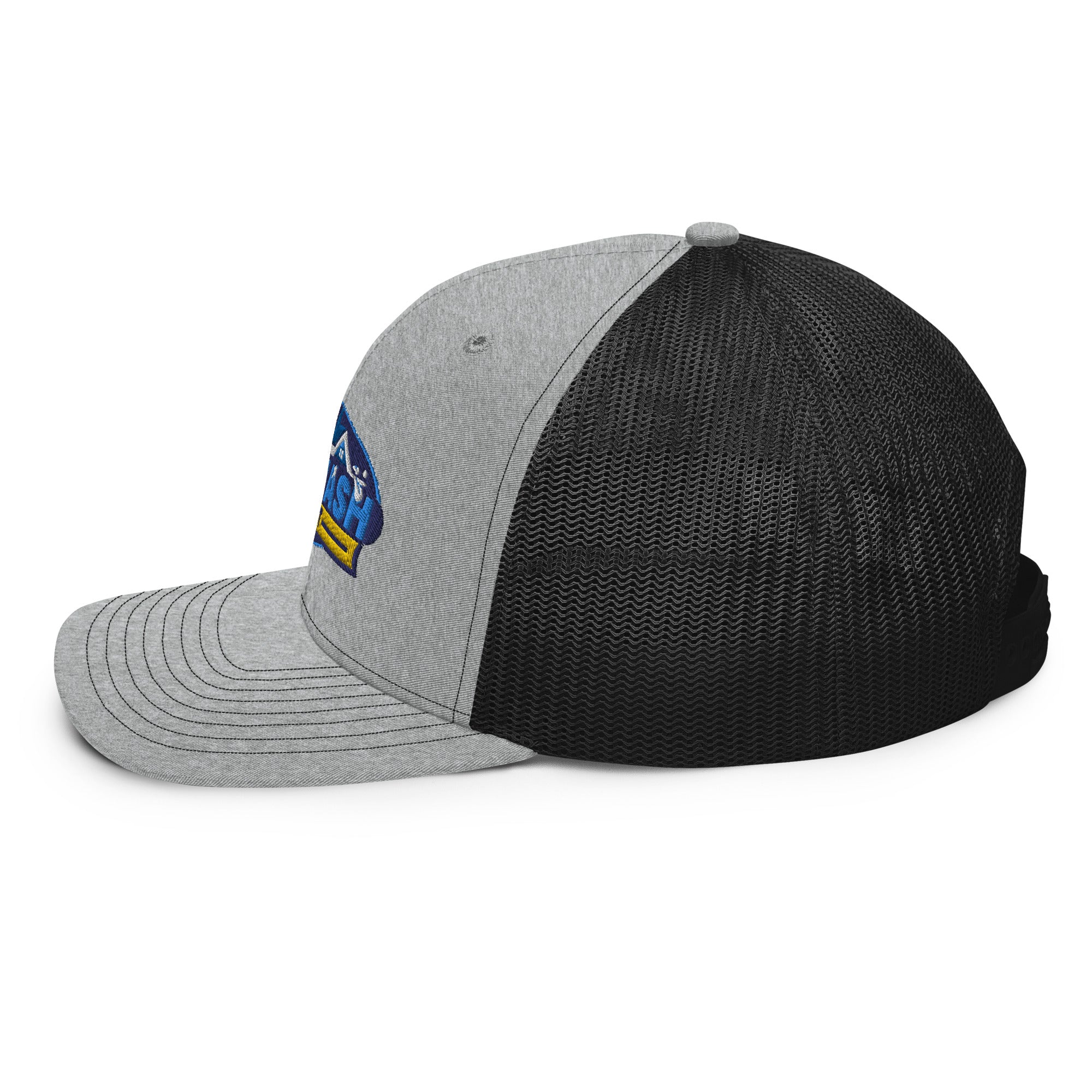 Mesh trucker hat with curved bill featuring an embroidered Soft Wash Depot logo on the front - Soft Wash Depot.