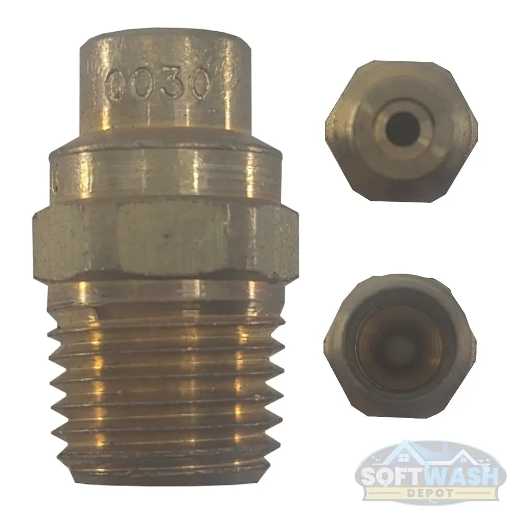 1/4" Meg Brass Softwash/Downstream Tips - precision-engineered brass spray nozzles for soft wash and downstream applications, corrosion-resistant and designed for professional cleaning performance. - Soft Wash Depot