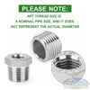 1/2 inch NPT male x 3/8 inch NPT female 304 stainless steel reducer hex bushing pipe fitting for plumbing and industrial use. - Soft Wash Depot