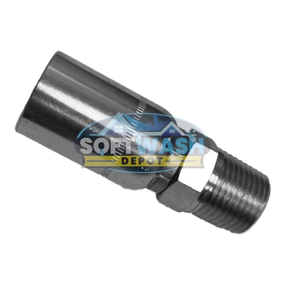 1/2" Hose x 1/2" MPT Rigid Crimp Fitting – NPTF Thread