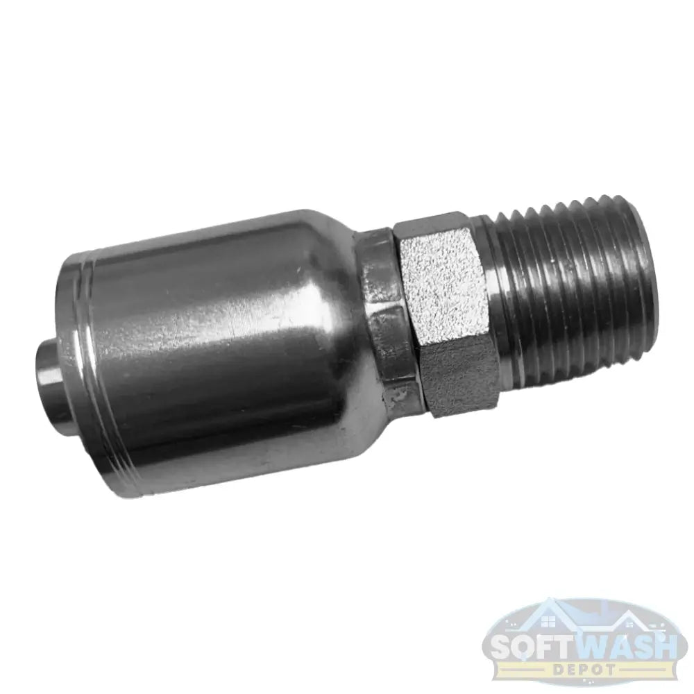 1/2" Hose x 1/2" MPT Solid Crimp Fitting