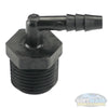 1/2" NPT x 1/4" Hose ID Black HDPE Elbow