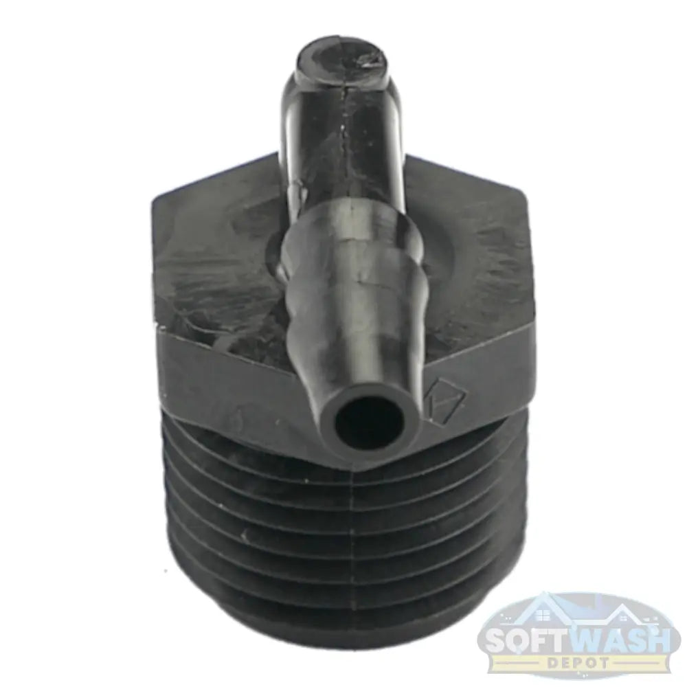 1/2" NPT x 1/4" Hose ID Black HDPE Elbow