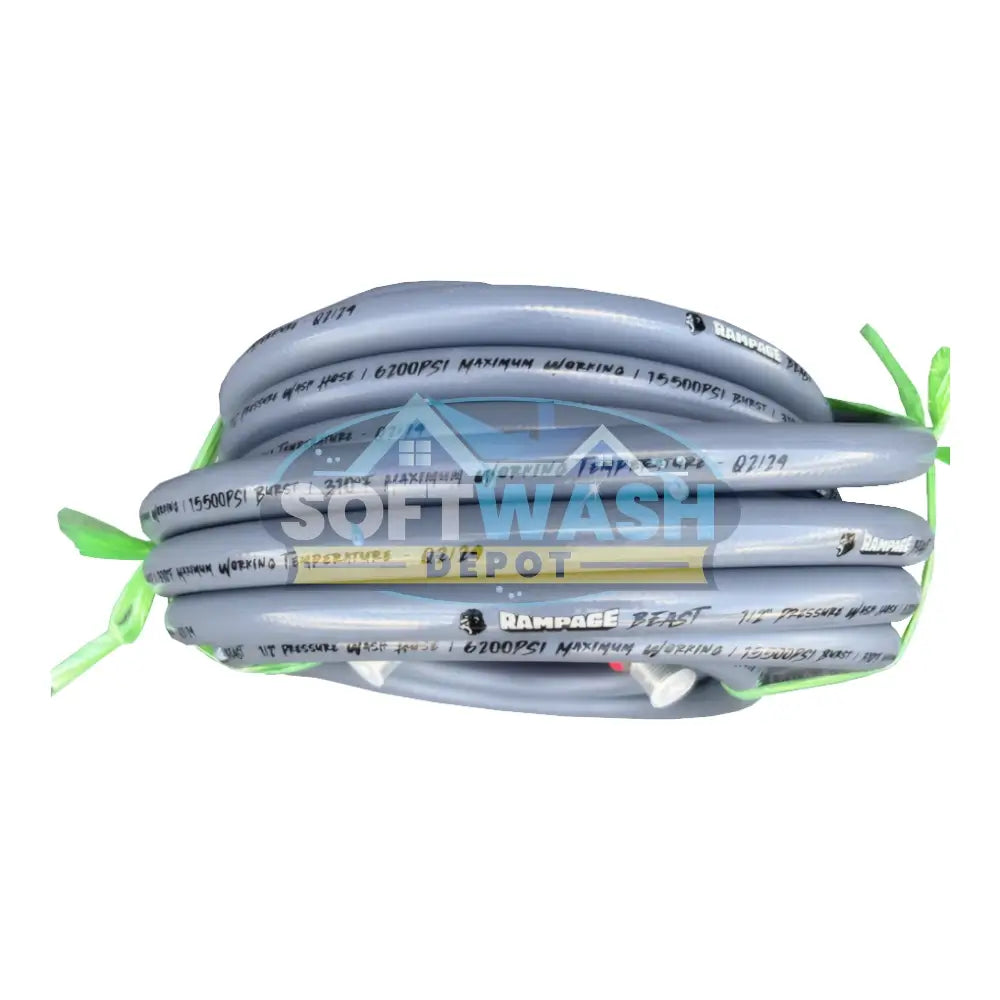 RAMPAGE BEAST 🦍 Smooth Gray 1/2" Double Wire 6200 PSI Pressure Wash Hose