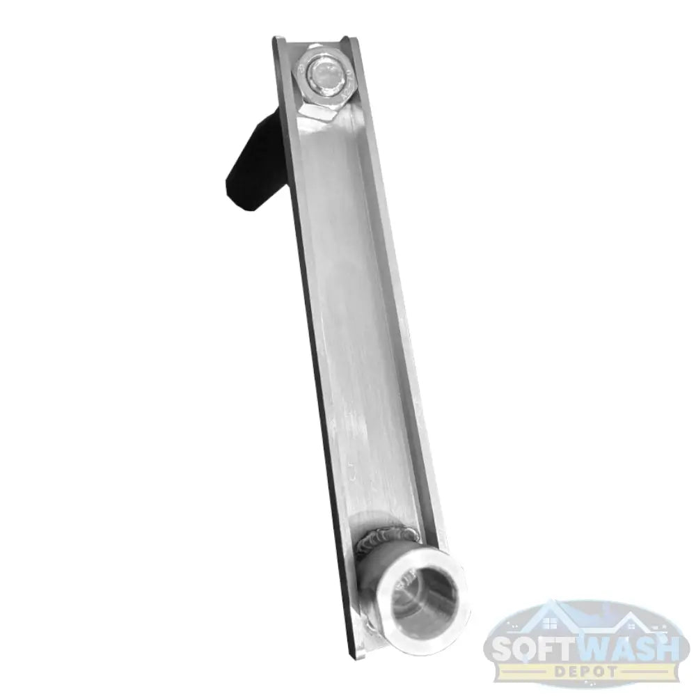 1/2" SWD stainless steel hose reel handle with black hand grip.