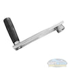 1/2" SWD stainless steel hose reel handle with black hand grip.