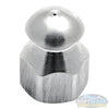 1/4 inch stainless steel fixed 8.0 sewer nozzle with button nose, front jet, and three rear jets for pressure washer sewer and drain cleaning. - Soft Wash Depot